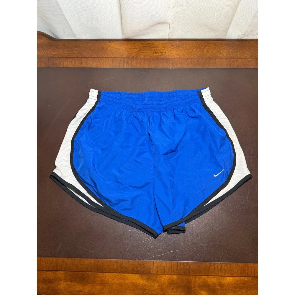 Nike Dri-FIT Tempo Running Shorts Womens Medium Blue White Mesh Athletic Gym